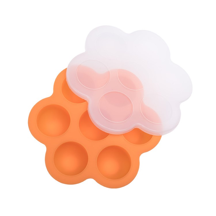 Silicone Egg Bites Molds for Instant Pot and Pressure Cooker Reusable Egg Poacher and Freezer Tray with Lid - Orange-1