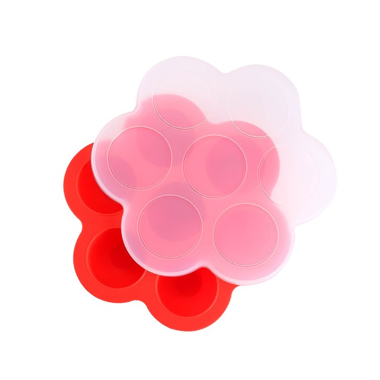 Silicone Egg Bites Molds for Instant Pot and Pressure Cooker Reusable Egg Poacher and Freezer Tray with Lid - Red-1