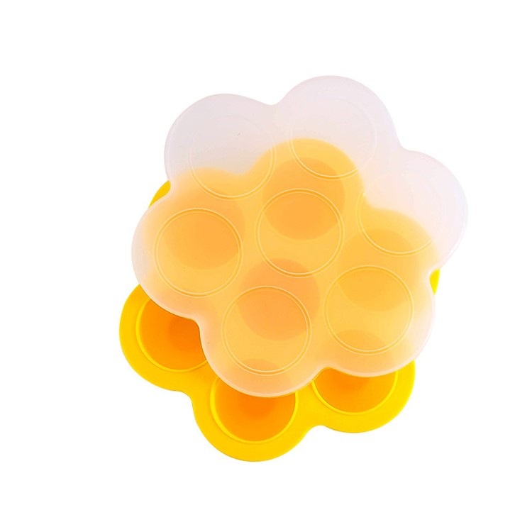 Silicone Egg Bites Molds for Instant Pot and Pressure Cooker Reusable Egg Poacher and Freezer Tray with Lid - Yellow-1