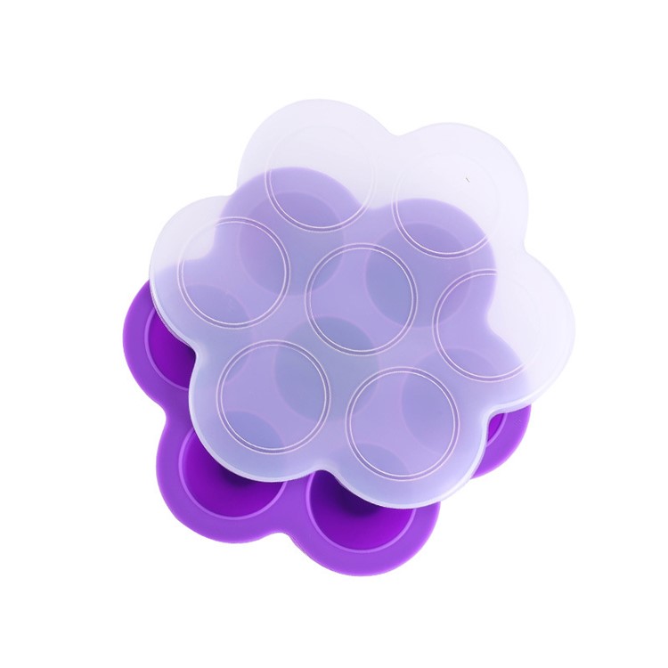 Silicone Egg Bites Molds for Instant Pot and Pressure Cooker Reusable Egg Poacher and Freezer Tray with Lid - Dark Purple-1
