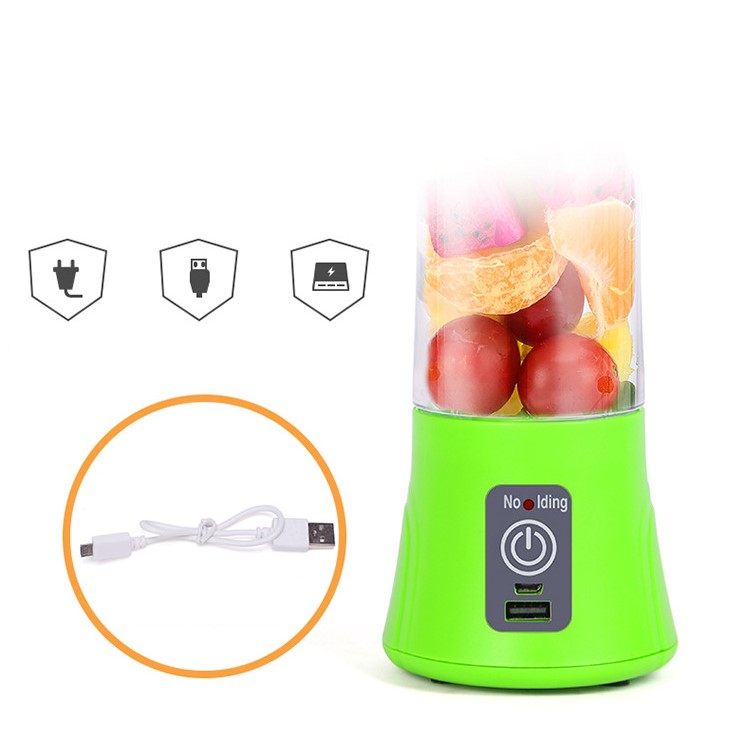 Portable Mini Blender Juicer Extractor Fruit Mixing Machine with USB Charger Cable - Green-3