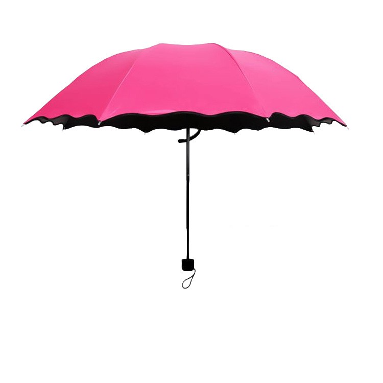 Travel Umbrella Compact Windproof Waterproof Umbrella with UV Protection - Rose-3