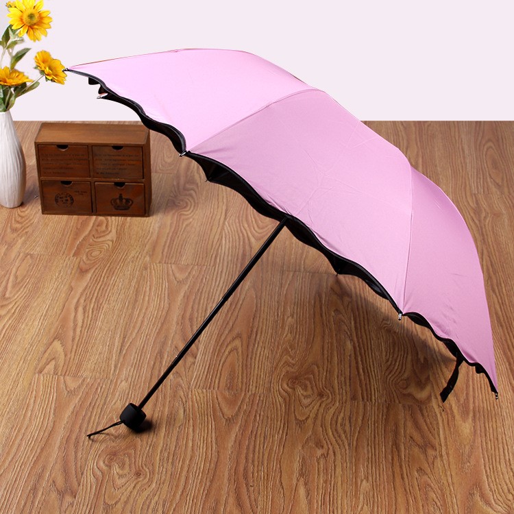 Travel Umbrella Compact Windproof Waterproof Umbrella with UV Protection - Pink-1