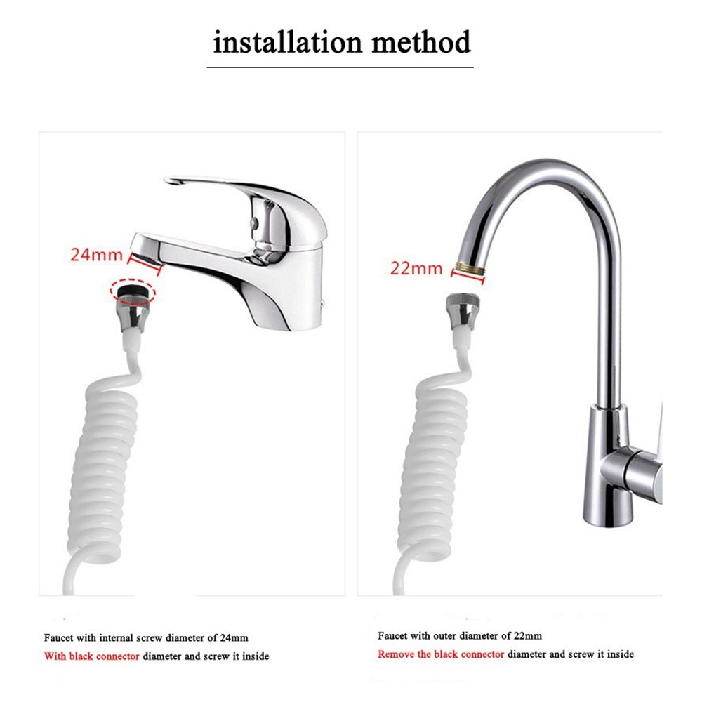 Long Hose Shrinkable Home Kitchen Faucet Splash Head Extension Extender-4