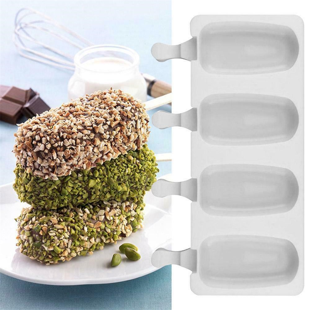 4 Cell Popsicle Maker Silicone Frozen Ice Cream Mold Juice Ice Lolly Pop Mould-6