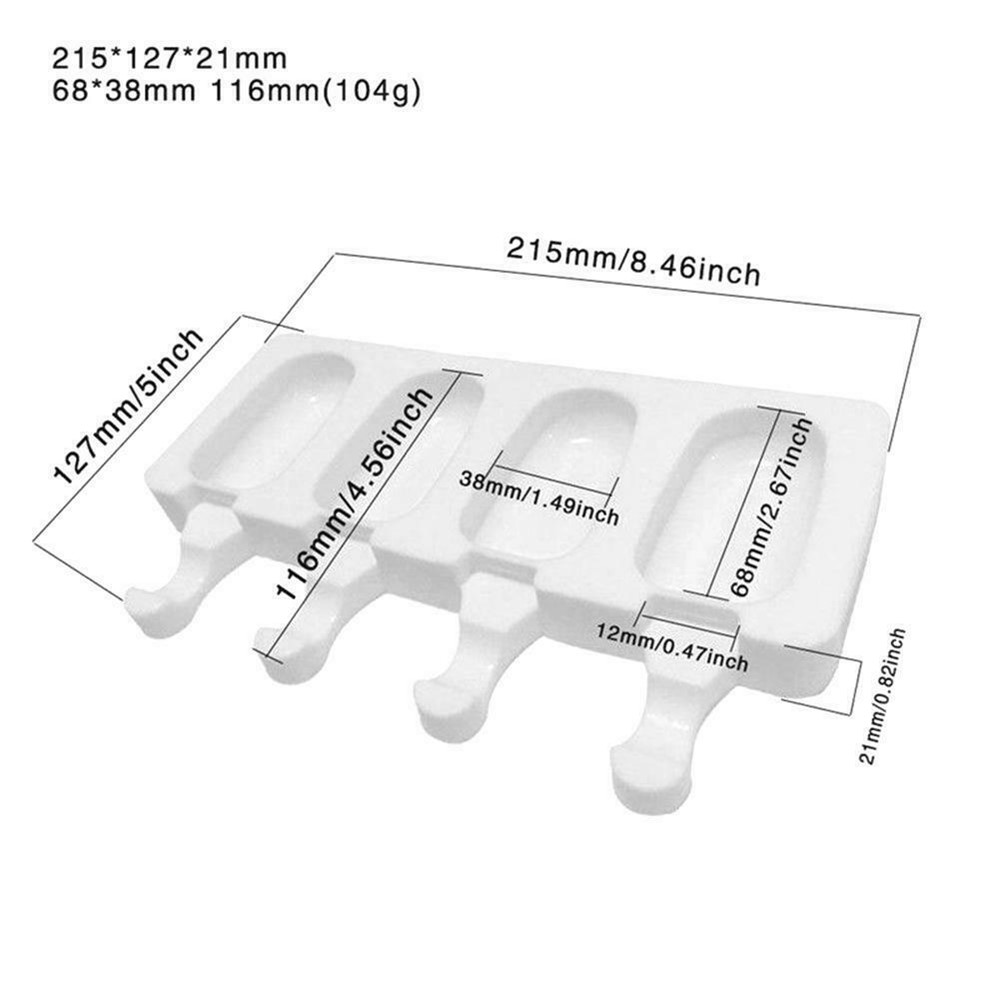 4 Cell Popsicle Maker Silicone Frozen Ice Cream Mold Juice Ice Lolly Pop Mould-7