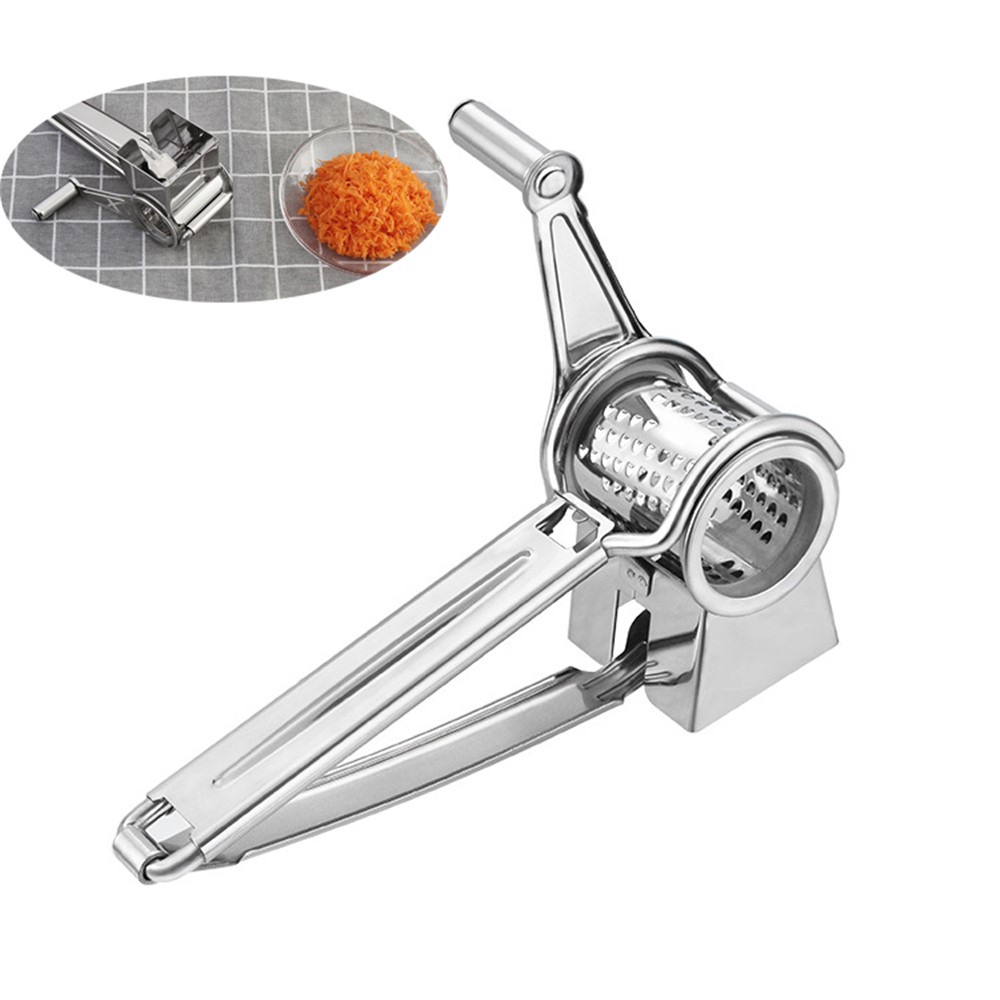 Stainless Steel Hand Rotating Cheese Grater Rotary Ginger Slicer Kitchen Gadget-1