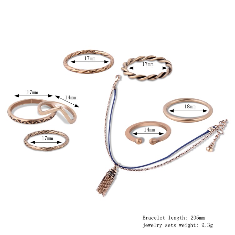 Women's Fashion Ring Bracelet Jewelry Set Plated Charm Set - Style A-3