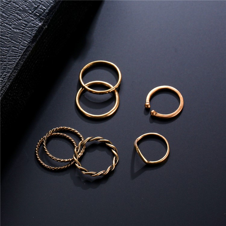 Women's Fashion Ring Bracelet Jewelry Set Plated Charm Set - Style A-5