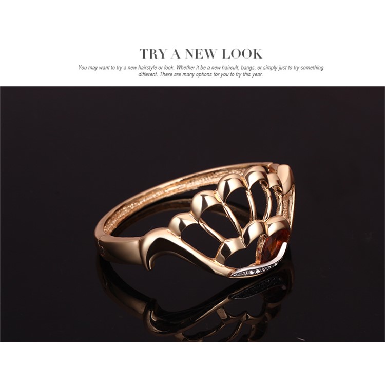 Wedding Gold Plated Necklace Ring Earrings Bracelet Fashion Jewelry Set - Style A-6