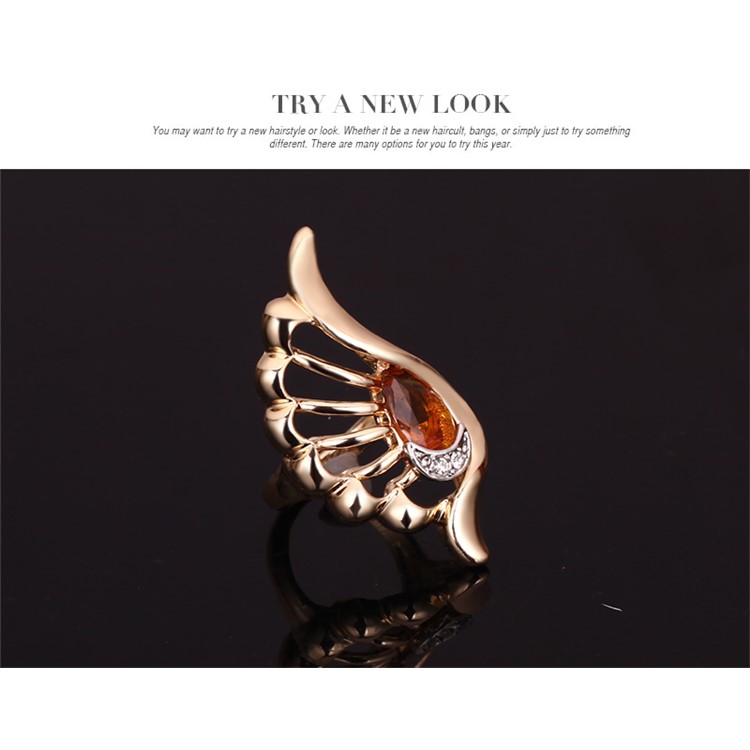 Wedding Gold Plated Necklace Ring Earrings Bracelet Fashion Jewelry Set - Style A-8