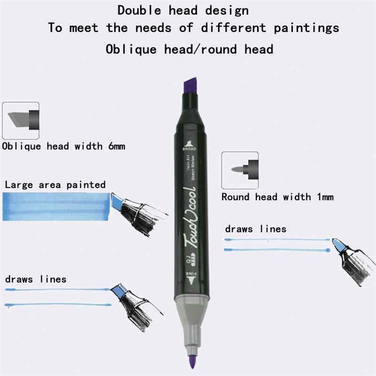 48 Colors Dual Tip Marker Highlighter Pens for Adult Coloring Books Crafting Drawing Art Markers-11