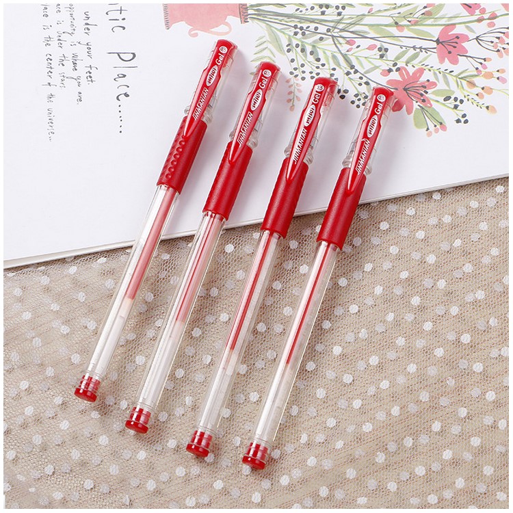 20Pcs/Set 0.5mm Gel Ink Pens Signing Pens School Office Supplies - Red-1