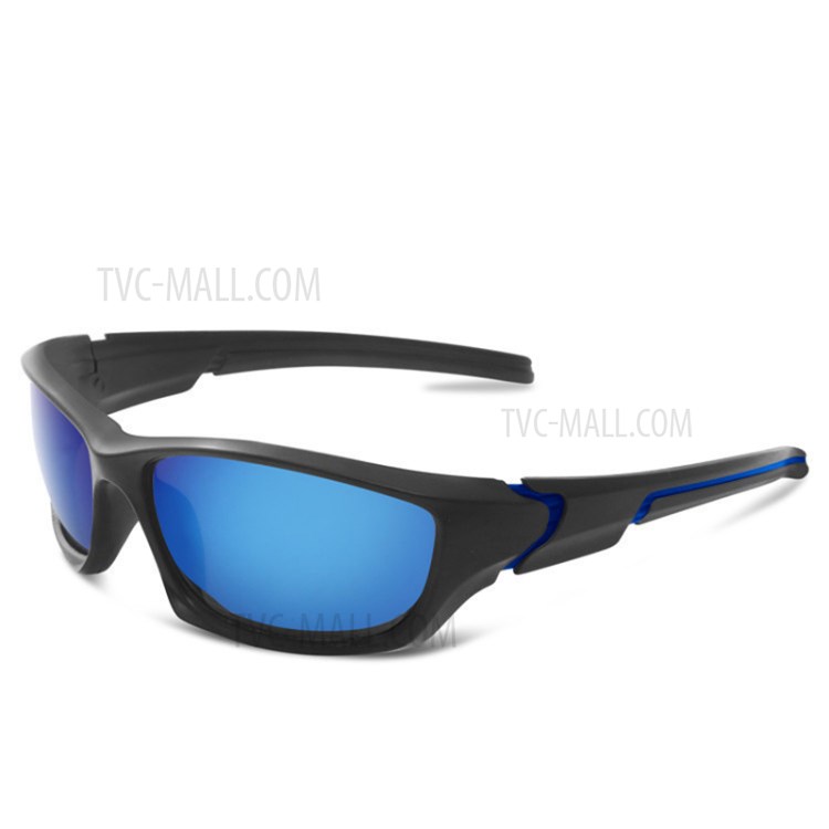Fashion Sunglasses Men Sports Glasses UV400 Protection Women Golf Sunglasses Fishing Goggles - Blue/Black