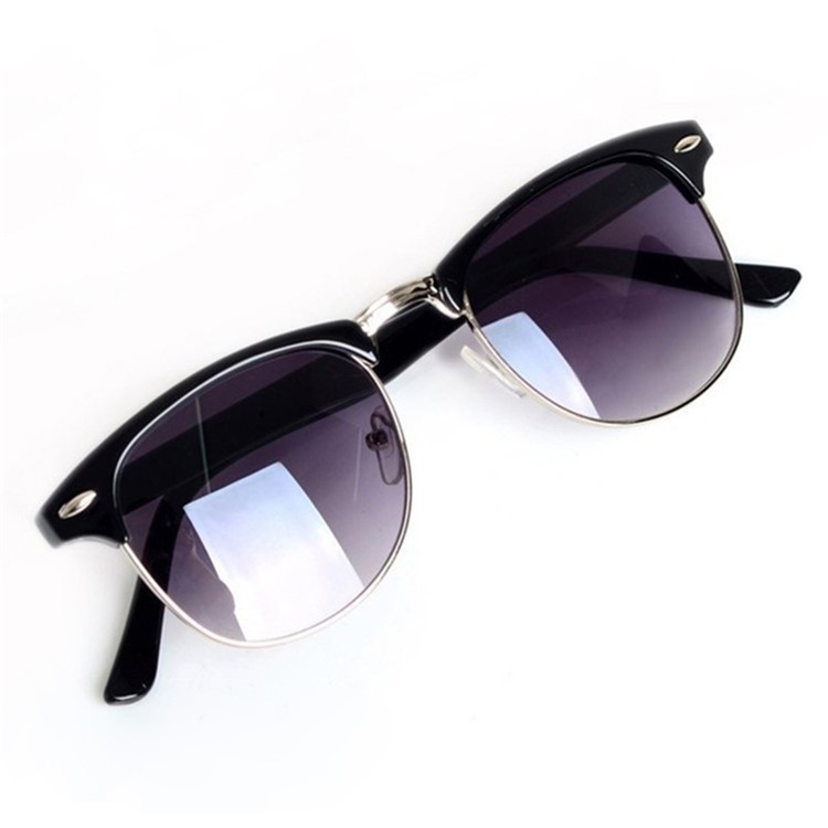 Retro Bicycle Cycling Sunglasses Round Lens Glasses Outdoor Sports Goggles - Black