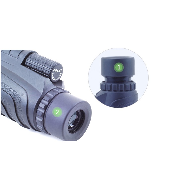 Single Hand Focus Waterproof Fog-proof 10x Zoom Monocular with Low-light-level Night Vision - Black-16