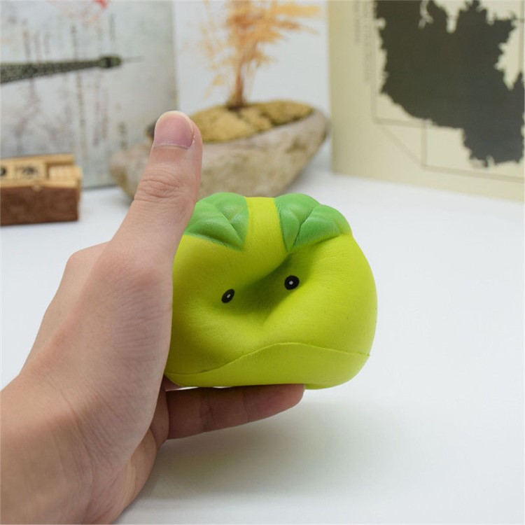 Adorable Cartoon Steamed Bun Hand Fidget Squeeze Pinch Toy Home Decoration - Green-2