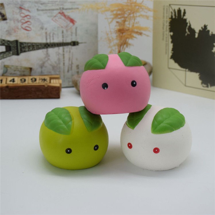 Adorable Cartoon Steamed Bun Hand Fidget Squeeze Pinch Toy Home Decoration - Green-4