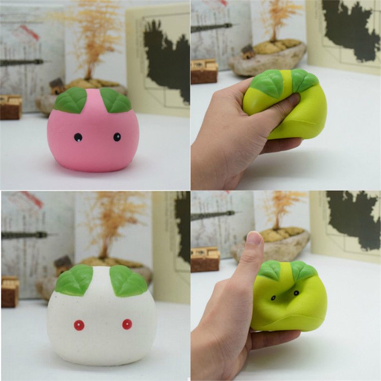 Adorable Cartoon Steamed Bun Hand Fidget Squeeze Pinch Toy Home Decoration - Green-5