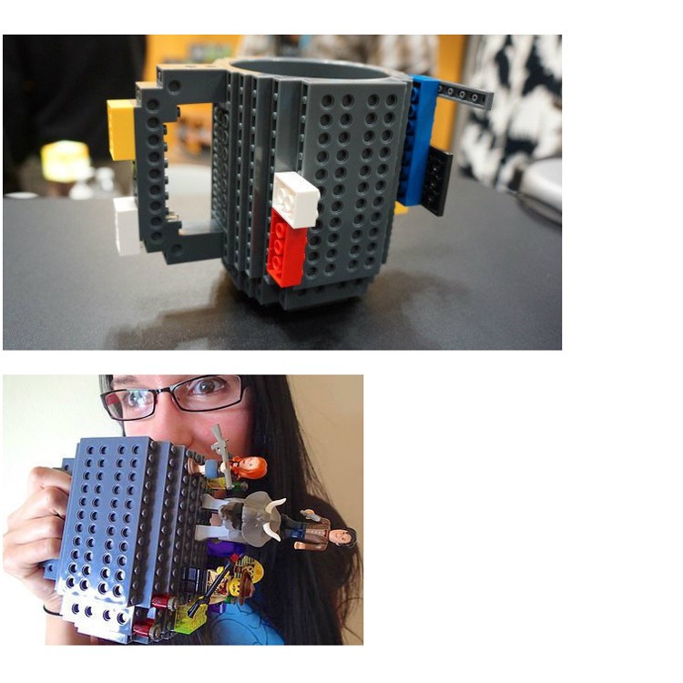 Creative DIY Block Puzzle Mug Drinkware Building Blocks Mugs - Black-3