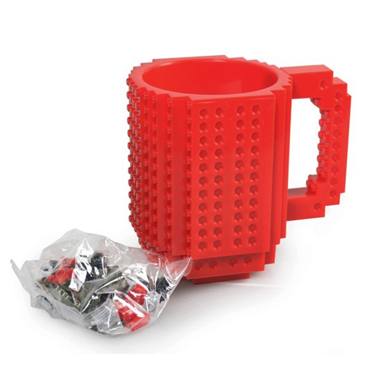 Creative DIY Block Puzzle Mug Drinkware Building Blocks Cup - Red-1