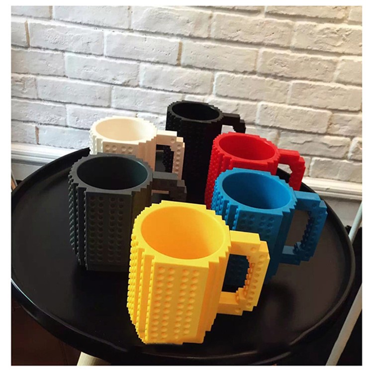 Creative DIY Block Puzzle Mug Drinkware Building Blocks Cup - Red-2
