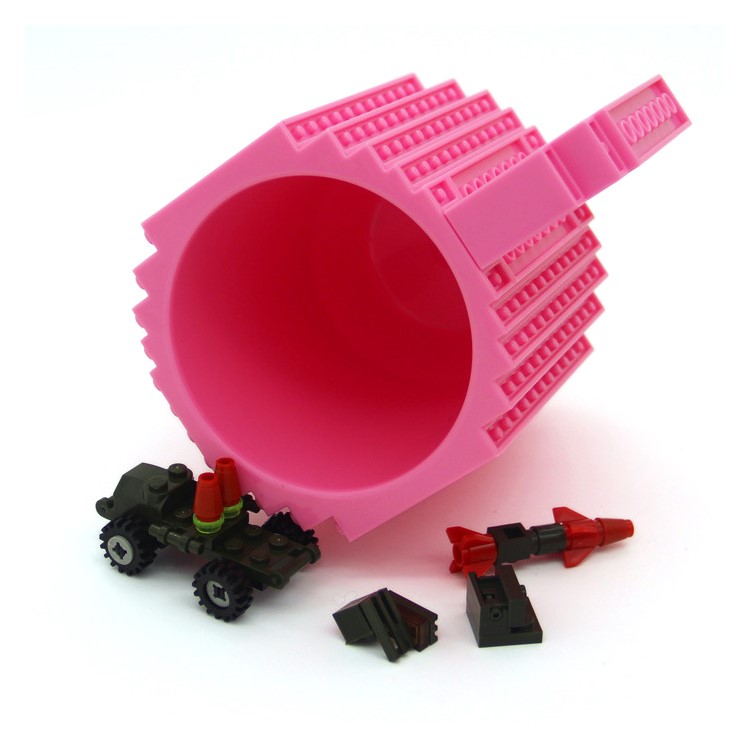 Creative DIY Block Puzzle Mug Drinkware Building Blocks Mugs Home Decor - Pink-1