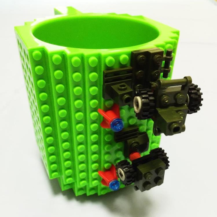 Creative DIY Block Puzzle Cup Drinkware Building Blocks Mugs - Green-1