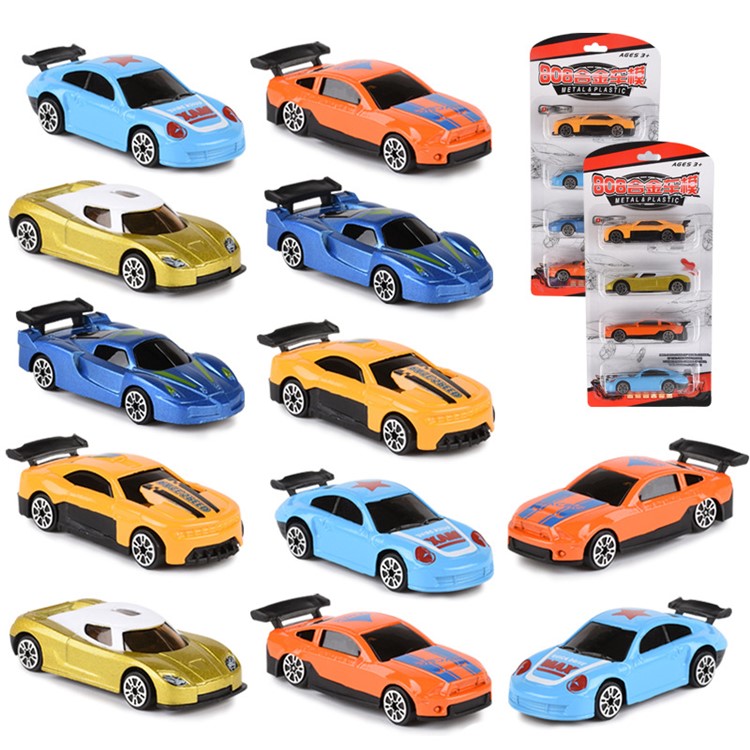 4Pcs/lot 1:50 Mini Cartoon Cute Taxi Alloy Car Model Kit for Kids - Random-2