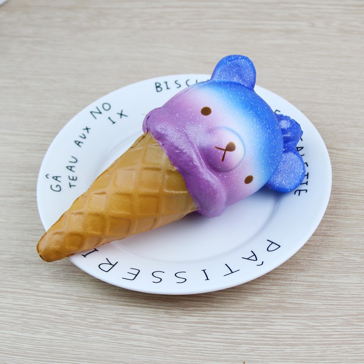 Adorable Cartoon Bear Head Ice Cream Fidget Squeeze Pinch Toy Home Decoration-1