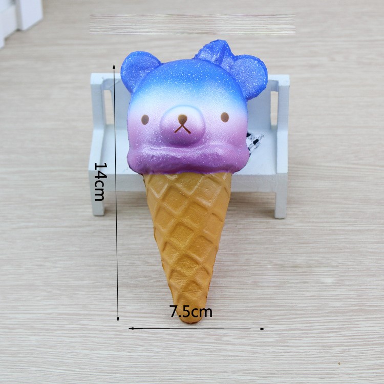 Adorable Cartoon Bear Head Ice Cream Fidget Squeeze Pinch Toy Home Decoration-2