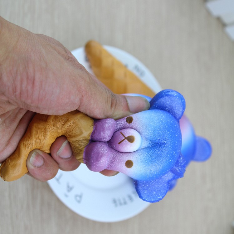 Adorable Cartoon Bear Head Ice Cream Fidget Squeeze Pinch Toy Home Decoration-3