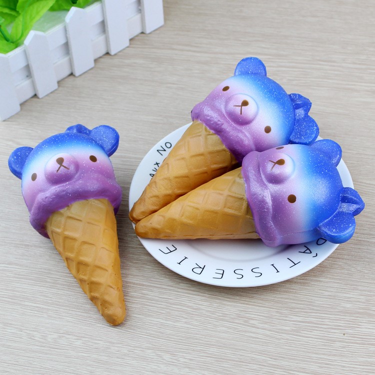 Adorable Cartoon Bear Head Ice Cream Fidget Squeeze Pinch Toy Home Decoration-4