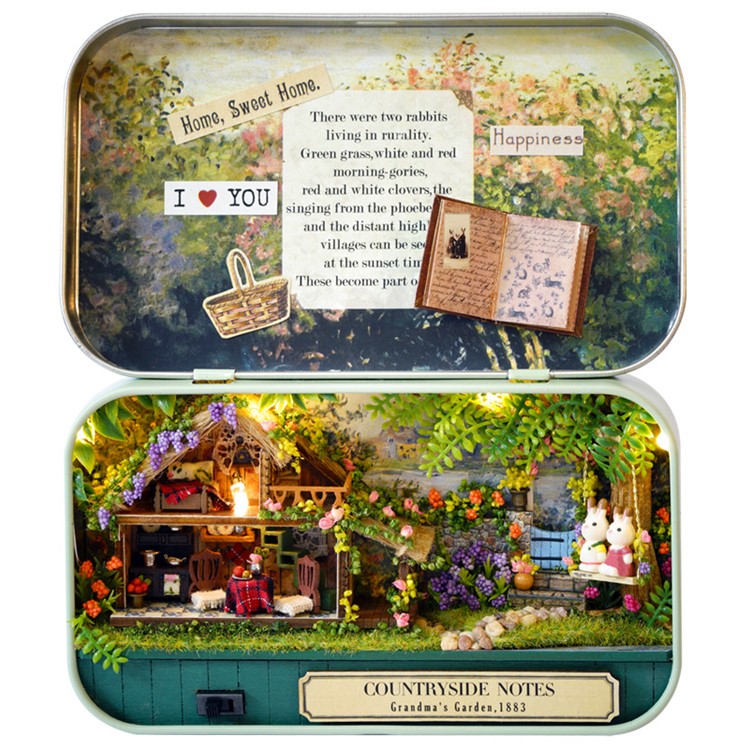 3D DIY Handmade Box Theatre Dollhouse Miniature Box Assemble Kits Gift Toys - Countryside Notes-2