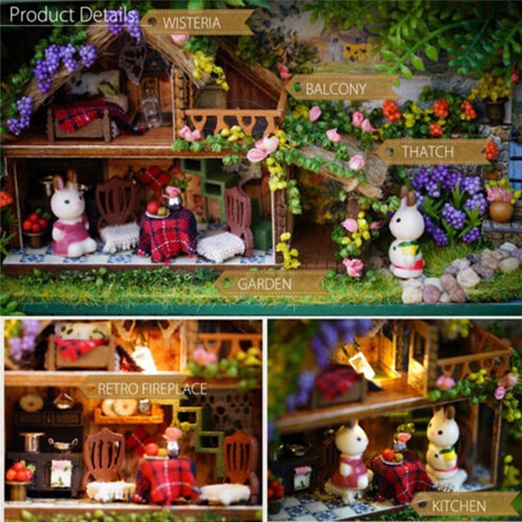 3D DIY Handmade Box Theatre Dollhouse Miniature Box Assemble Kits Gift Toys - Countryside Notes-4