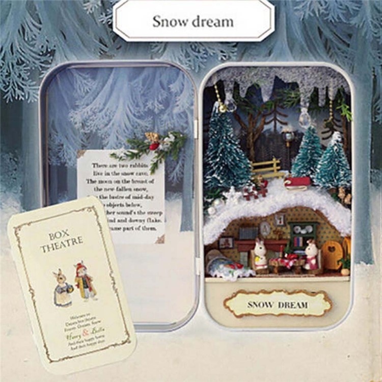 3D DIY Handmade Box Theatre Assemble Kits Dollhouse Miniature Box Gift Toys - Snow Dream-1