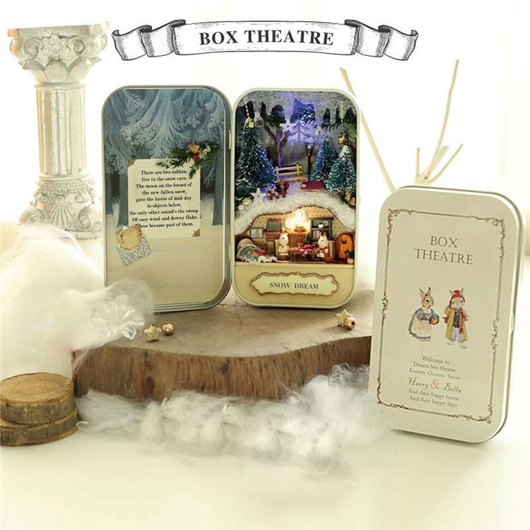 3D DIY Handmade Box Theatre Assemble Kits Dollhouse Miniature Box Gift Toys - Snow Dream-2
