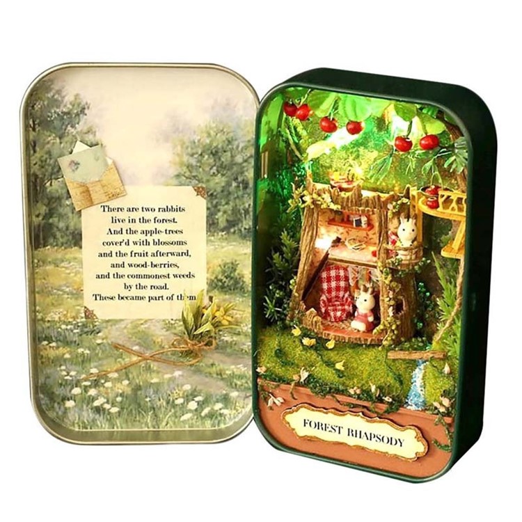 3D Dollhouse DIY Miniature Puzzle Dollhouse Box Theatre Assemble Kits Gift Toys - Forest Rhapsody-2