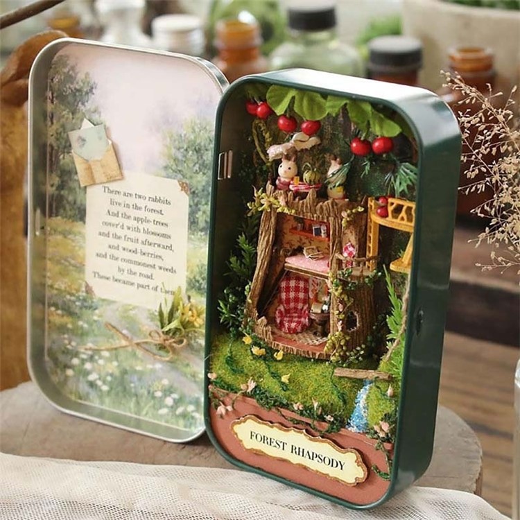 3D Dollhouse DIY Miniature Puzzle Dollhouse Box Theatre Assemble Kits Gift Toys - Forest Rhapsody-3