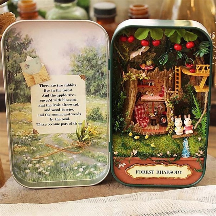 3D Dollhouse DIY Miniature Puzzle Dollhouse Box Theatre Assemble Kits Gift Toys - Forest Rhapsody-6