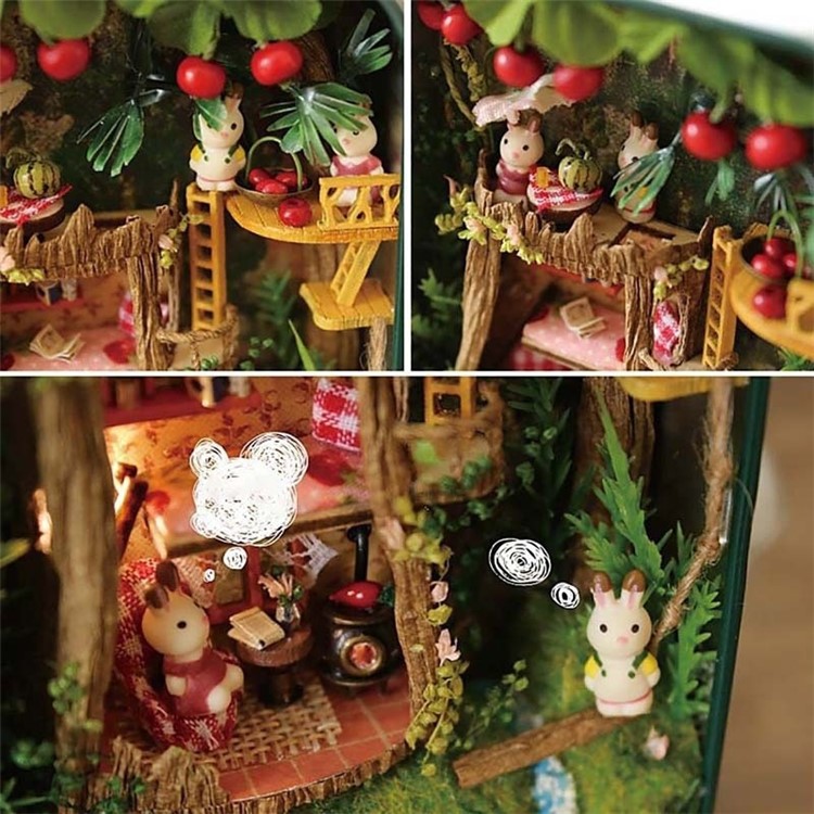 3D Dollhouse DIY Miniature Puzzle Dollhouse Box Theatre Assemble Kits Gift Toys - Forest Rhapsody-7
