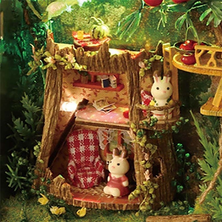 3D Dollhouse DIY Miniature Puzzle Dollhouse Box Theatre Assemble Kits Gift Toys - Forest Rhapsody-8