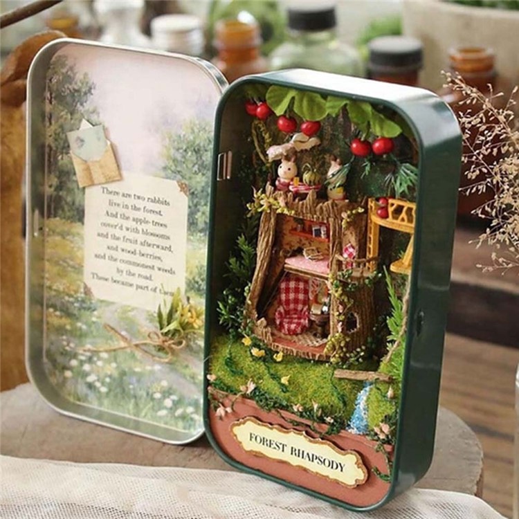 3D Dollhouse DIY Miniature Puzzle Dollhouse Box Theatre Assemble Kits Gift Toys - Forest Rhapsody-9
