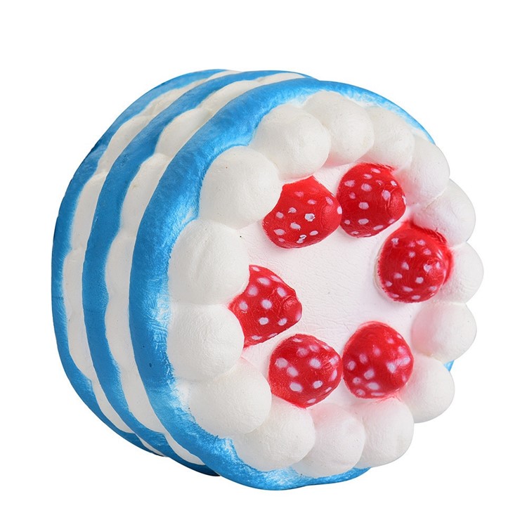 Strawberry Cake Scented Super Slow Rising Kids Toy Stress Reliever Squishy Toy - Blue-2