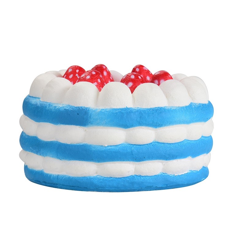 Strawberry Cake Scented Super Slow Rising Kids Toy Stress Reliever Squishy Toy - Blue-3