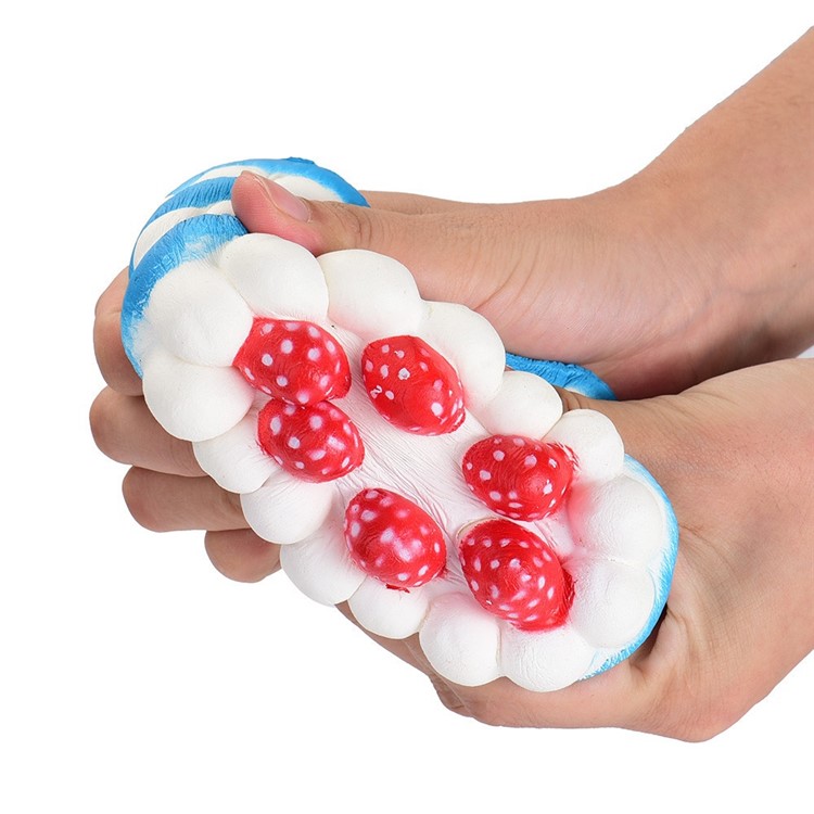 Strawberry Cake Scented Super Slow Rising Kids Toy Stress Reliever Squishy Toy - Blue-4