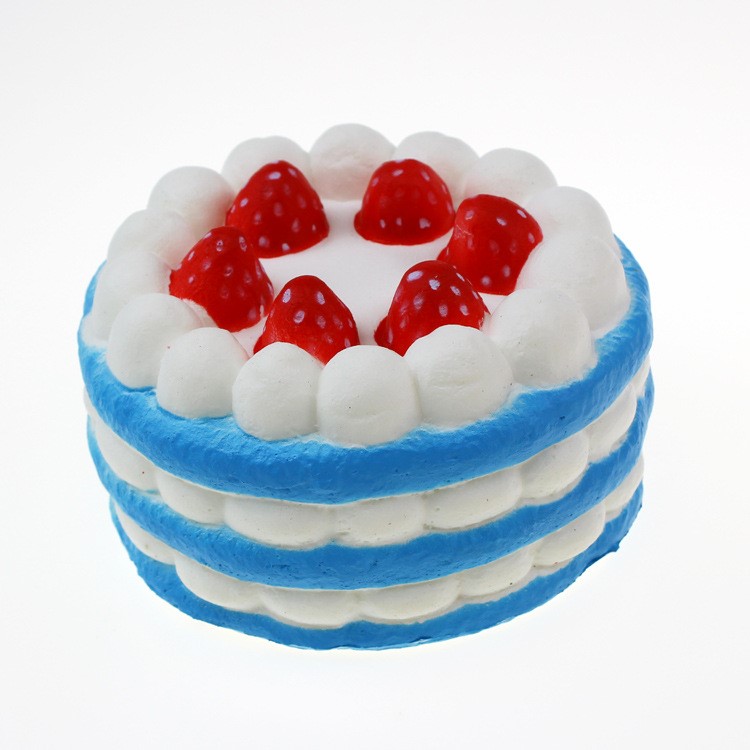 Strawberry Cake Scented Super Slow Rising Kids Toy Stress Reliever Squishy Toy - Blue-6