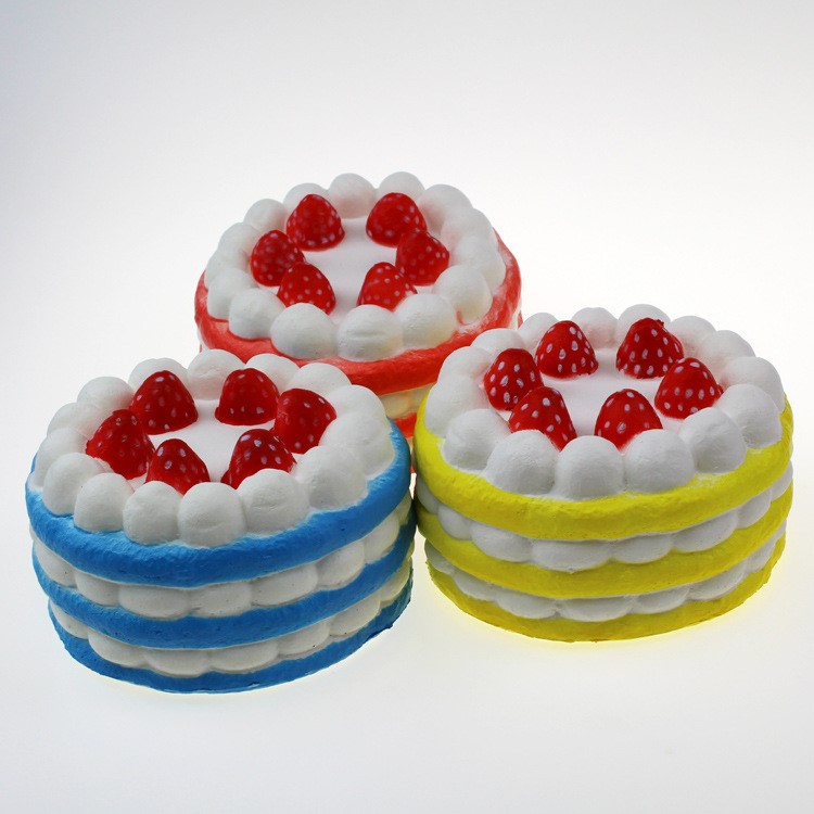 Strawberry Cake Scented Super Slow Rising Kids Toy Stress Reliever Squishy Toy - Blue-8