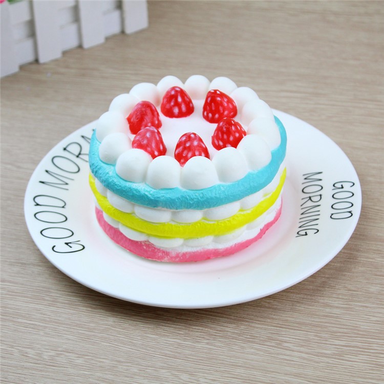 Fragrant Strawberry Cake Slow Rising Toy Pressure Relief Squishy Toy - Multi-color-1