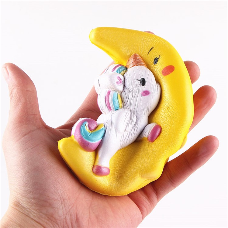 Lovely Unicorn Pattern Squishy Toy Hand Fidget Squishy Squeeze Toy - Yellow-1